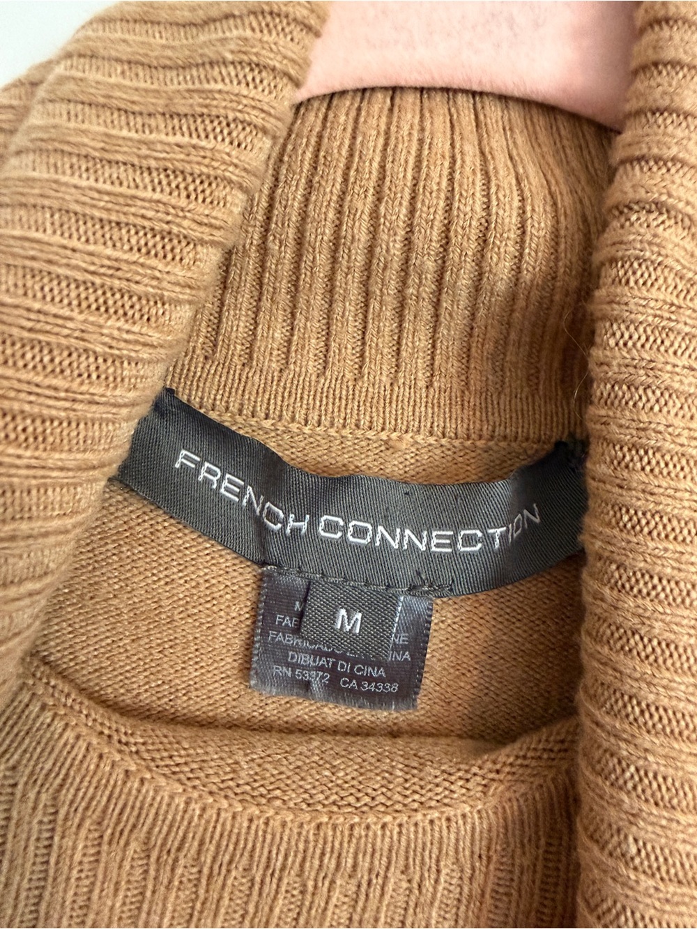 French Connection Camel Slim Turtleneck Sweater - Picture 3 of 4